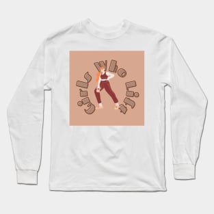 Girls Who Lift Brown Earth Tone Long Sleeve T-Shirt